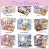 Exquisite 3d Miniature Dollhouse Furniture Kit With Led Light For Imaginative Kids