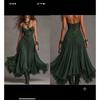 IHUASU Women's Fashion Summer Spring Solid Color Print V-Neck Sleeveless Casual Dresses Elegant