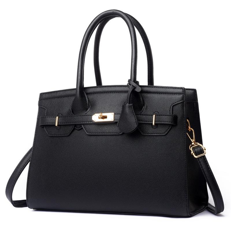 Women's handbag new fashionable large-capacity shoulder messenger women's bag simple platinum bag solid color matchmaker bag