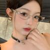 Elegant Diamond Oval Metal Frame Sunglasses for Women Small Frame Oval Sun Glasses UV400 Luxury Outdoor Eyeglasses Goggles