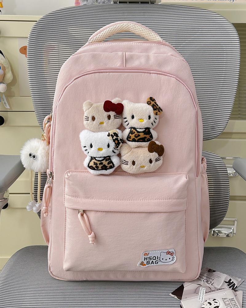 Schoolbaghellokitty cute doll backpack female large capacity middle and high school student schoolbag anti-theft zipper leisure bag