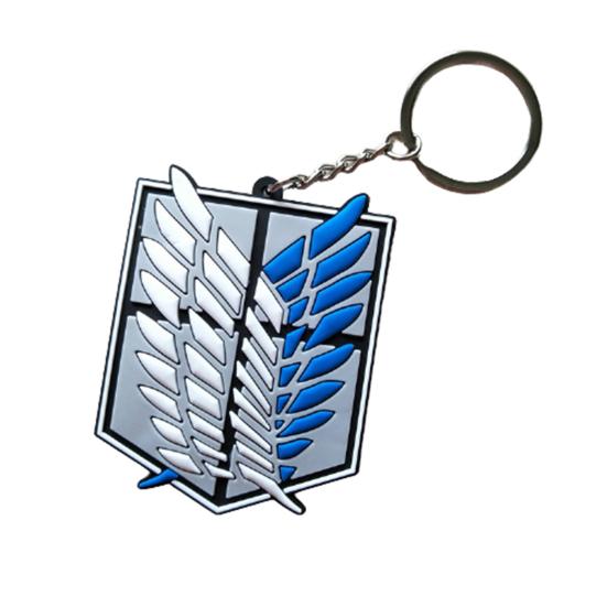 Keychain Attack on Titan Design Bag Decor Kovový závěsný držák na klíče Příslušenství pro kabelky