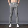 Men's Casual Trousers - Summer Lightweight New Style Straight-Leg Trousers Korean-Style Trendy Slim-Fit Elastic Waistband Stretch Trousers
