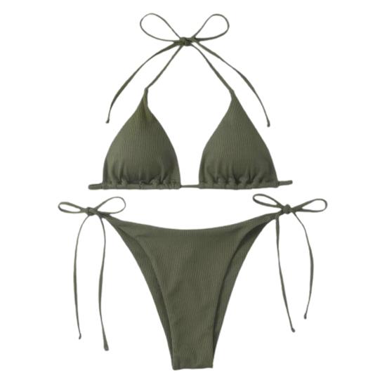2 ks/sada Okouzlující set bez rukávů omyvatelný sexy triangle top tanga bikini