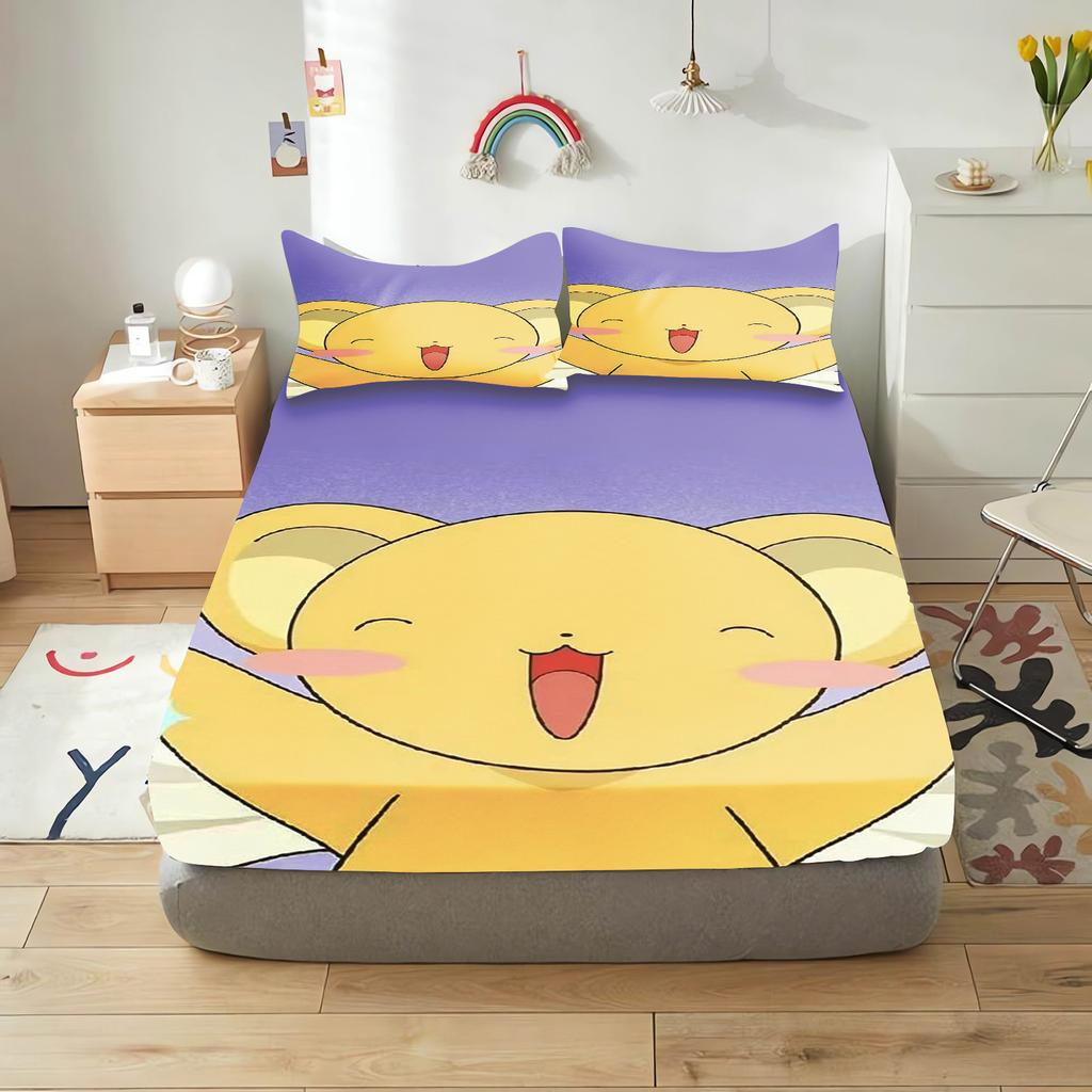Cardcaptor Sakura Cartoon Fitted Sheet Cover For Teenager, Elastic Bedding, Cute Digital Printing Sheets, Bedding Children