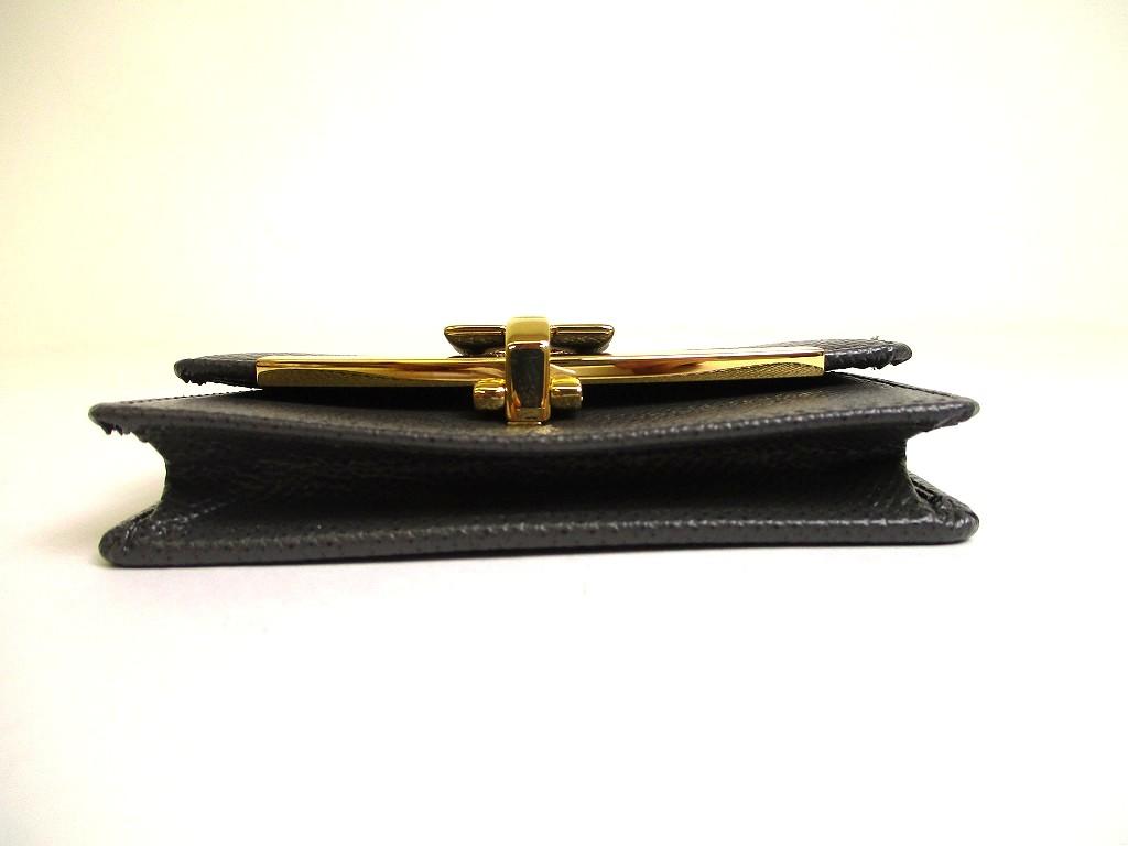 Authentic Salvatore Ferragamo Gray Black Leather Business Card Holder #a746  Refurbished