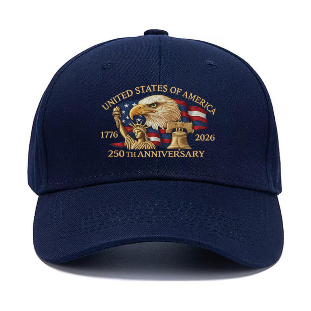 Trucker Hat Adjustable Us 250th Anniversary Cap Anniversary Tribute Hat Historic Embroidered Sunshade Cap For Patriotic Citizens