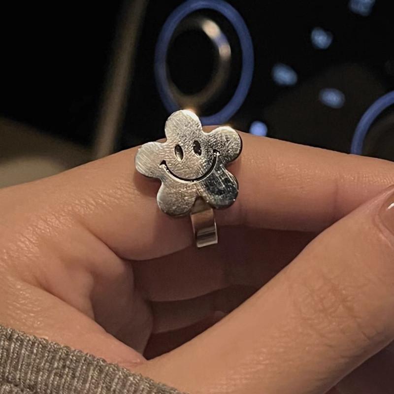 

Смайлик Модный Лицо Кольцо Стильный Медный Дизайн с Регулируемым Размером для Женщин