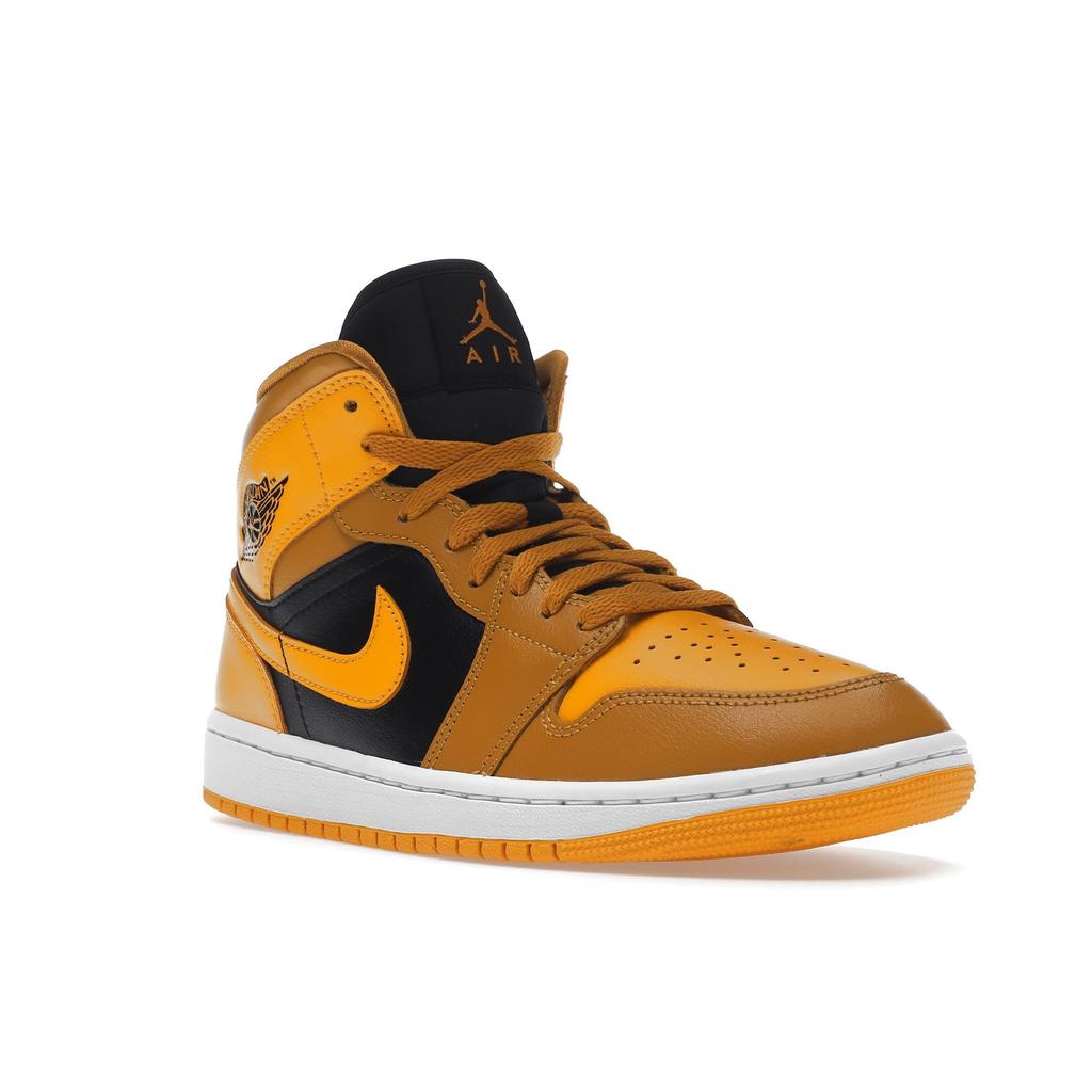 Air Jordan 1 Mid Chutney Women Sneakers Gold Black White BQ6472-700