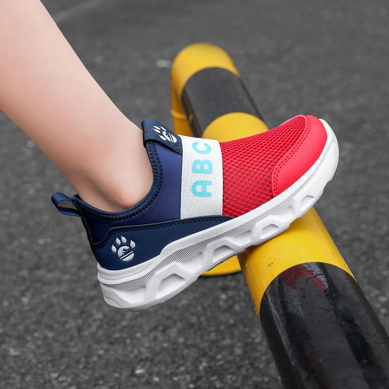 Summer New Breathable Boy Medium Children's Shoes Velcro Slip-on Sports Casual Shoes for Children