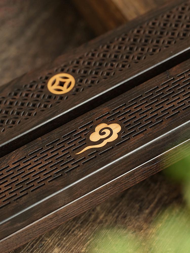 Purple Ebony & Sandalwood Incense Holder - Wooden Agarbatti Stand for Indoor Use.