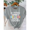 Women's MY FAVORITE BUNNIES Teacher's Short Sleeve Shirt One-piece Easter Outfit T Shirt Teacher's Outfit for Holiday Outings 2026 New Spring and