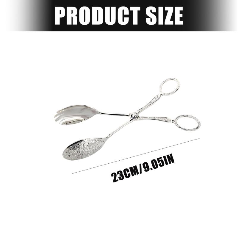 European Dessert Tongs Metal Engraving Pattern Salad Serving Clip Bread Clamp For Restaurants And Family Gatherings