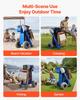 Strandkarre mit großen Rädern für Sand, 75 kg Tragfähigkeit, Robuster faltbarer Strandwagen mit 320 mm Ballonrädern, Isolierte Kühltasche, Sonnenschirm