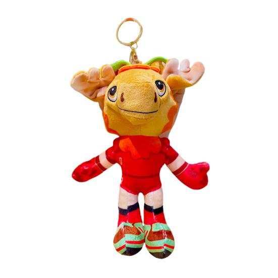 

Mascot Plush Keychain FIFA Memorabilia Plush Soft Stuffed Animal Cute Soccer-Themed Pendant for Bags Moose