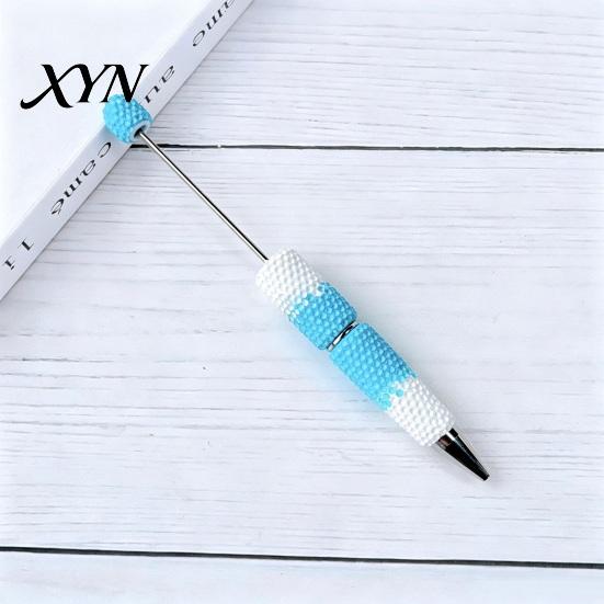 Decorative Ballpoint Pens DIY Beadable Pen, Colorful Fancy Beaded Crafting Novelty Rainbow Gift for Students, Party Favors, Creative Office