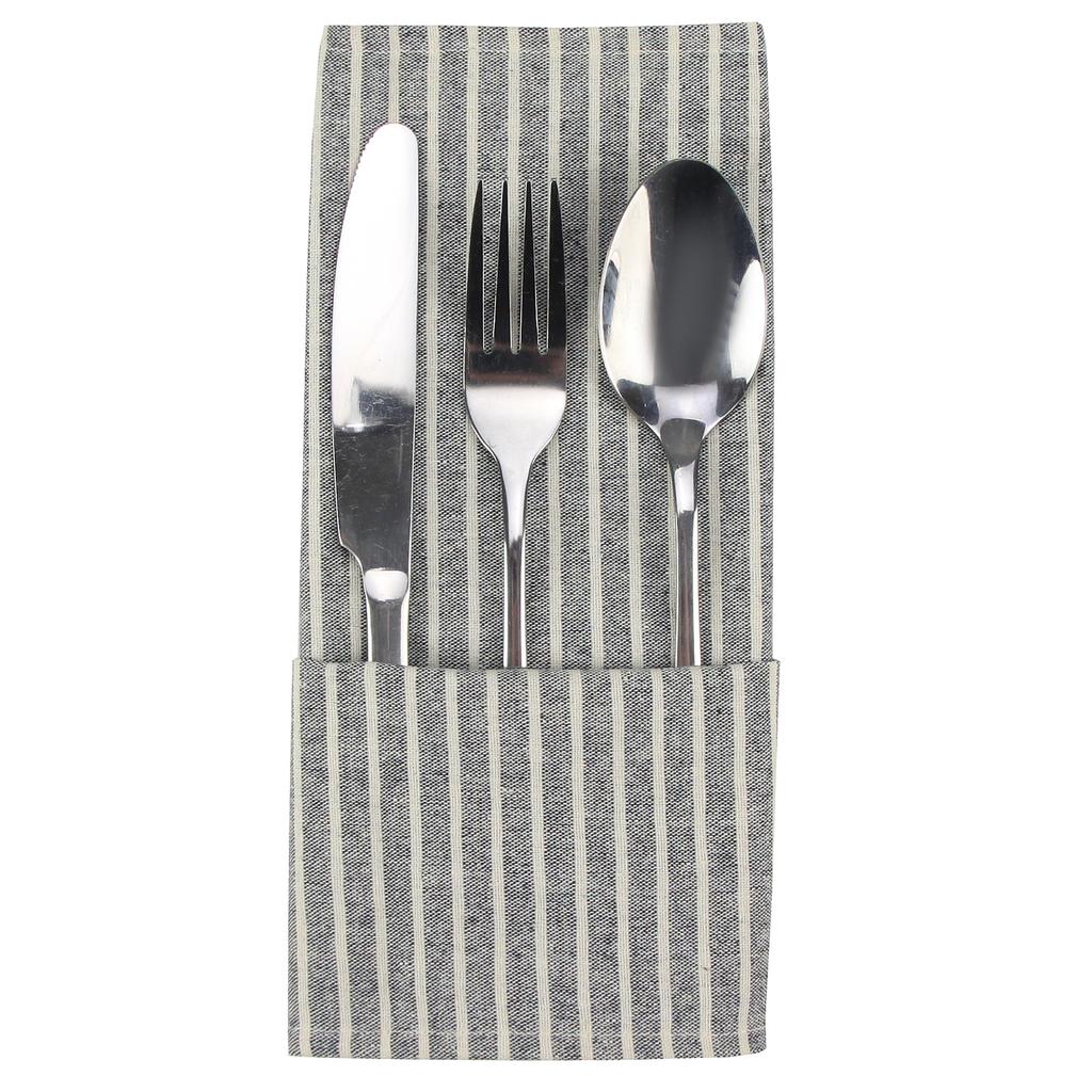 Plain Striped Linen Cotton Blended Dinner Cloth Napkins Reusable Tea Towels 1pc  (40 X 30 Cm) for Events & Home Washable