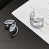 Light Luxury Water Drop Cubic Zirconia Ear Clip for Women - Exquisite Stud Earrings for Cartilage and Conch