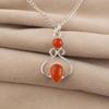 Carnelian Gemstone 925 Stamped Silver Handmade Jewelry Pendant 1.60" Anniversary Gift PP-13-23