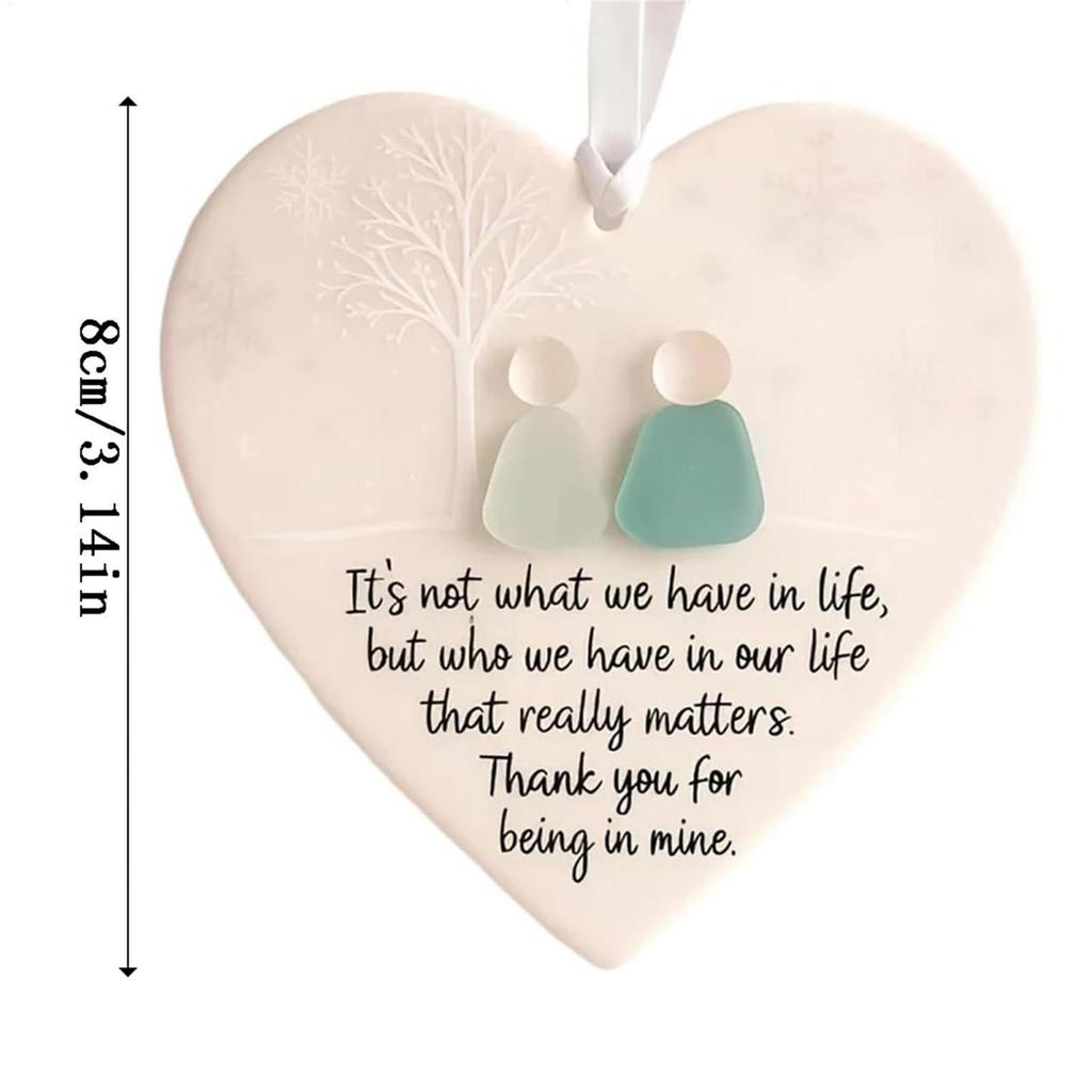 Friendship Decor Acrylic Heart-Shaped Pendant Friendship Decor Sea Glass Keepsake Hangable Decoration for Students True Friends