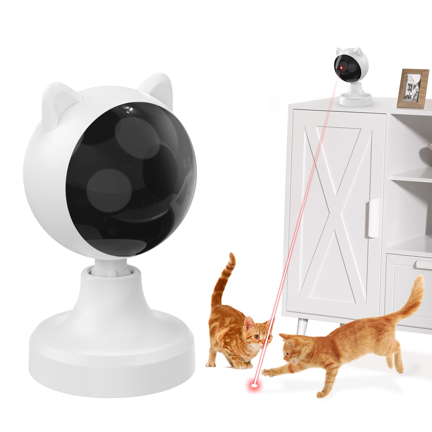 

Automatic Cat Toy with LED and Illuminating Electric Cat Helps Cats Relieve Plays and Stays Home While Adjustable Light Relieves Stimulates Cat