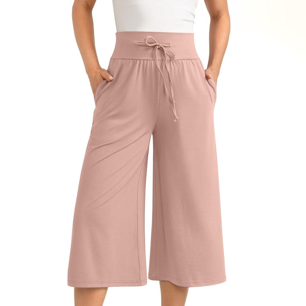 Women's Color Loose And Comfortable Elastic Waist Tie Pants