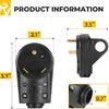 BougeRV 30 AMP RV Receptacle Plug RV 30 AMP Electrical Plug Adapter With Handle (Male Plug)