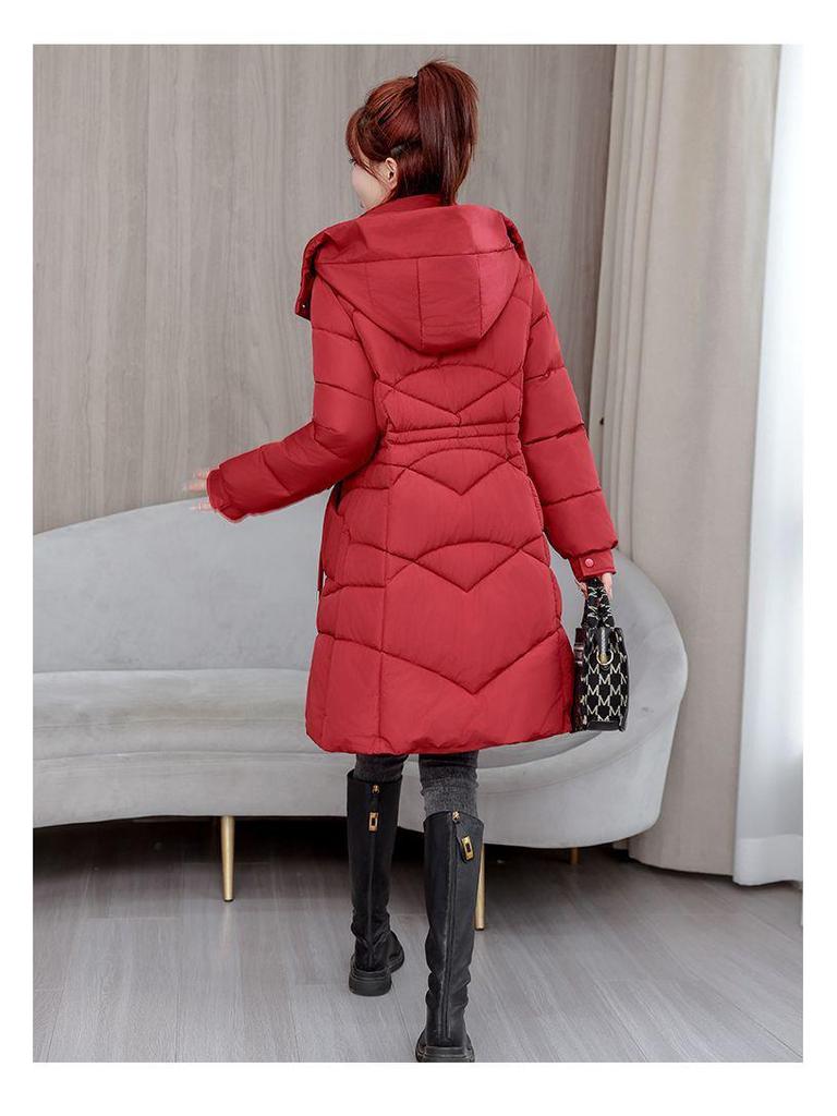 Women's Mid-Length Winter Padded Cotton Coat - Fashionable Slimming Thick Outerwear Jacket (2025)