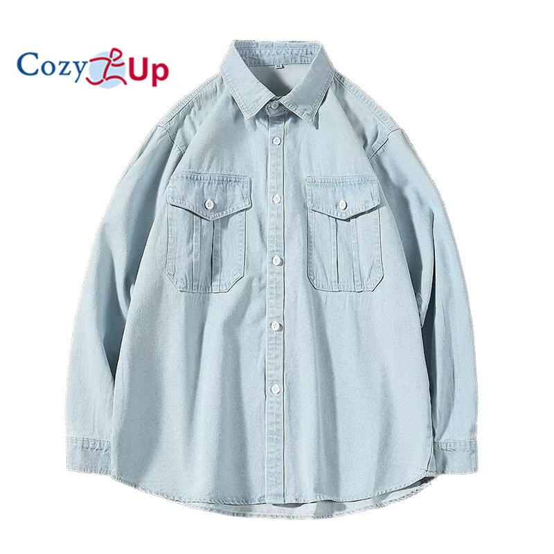 Cămașă emblematică pentru bărbați Cozy Up, cu ajustare regulată, din denim