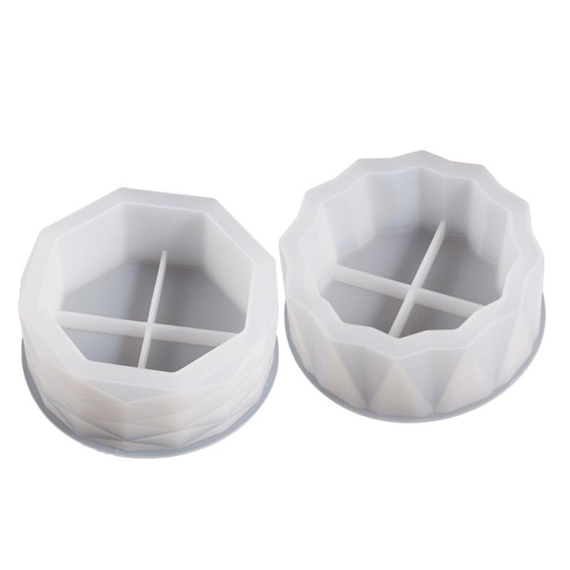 Geometric Succulent Flower Pot Silicone Molds Epoxy Resin Mold Plasters Storage Box Mold for DIY Resin Decoration