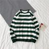 Men's Autumn Winter Round Neck Stripe Sweatshirt Pullover Tops Long Sleeved