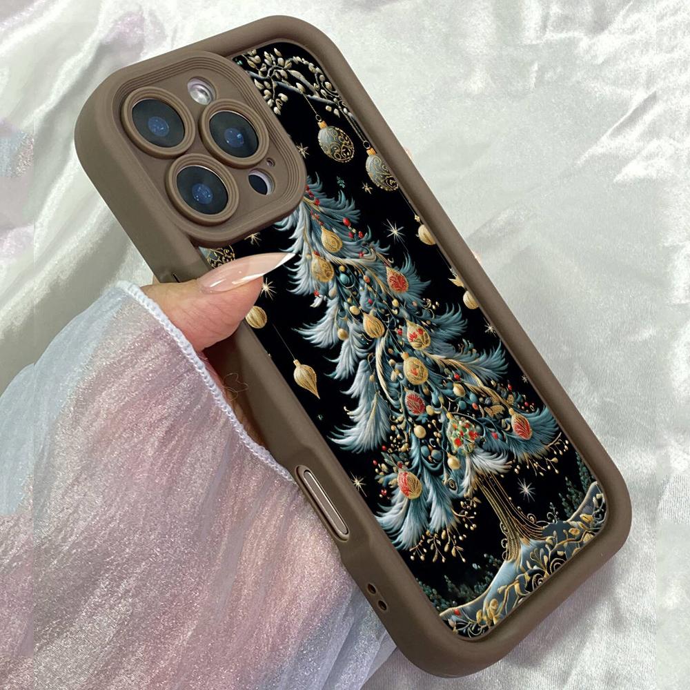

JT239 Fairy Forest Christmas Trees for iPhone 17 16 15 14 Pro Max Samsung S26 S25 Ultra A17 A16 A07 A56 A36 Xiaomi 15T Redmi 15c Note 14 13 Soft Case Redmi 15C 4G/5G(171.6) коричневий