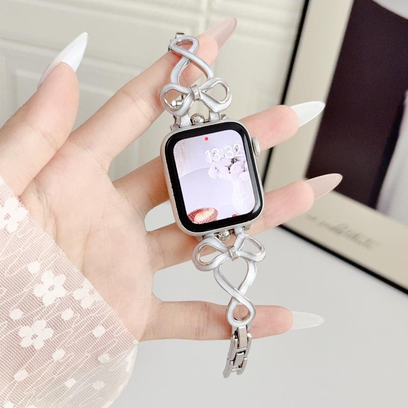 Compatible Strap for Huawei GT6, Xiaomi 9Pro, and Apple iWatch 9876SE: Drip Oil Bow Chain Style