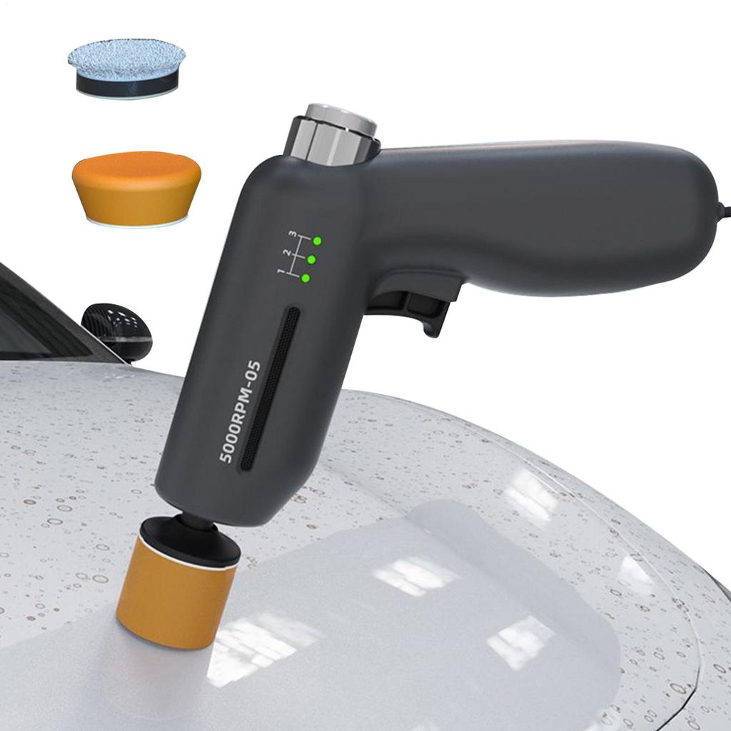 Mini Buffer Polisher 12V Ergonomic Automotive Waxing Device Car Buffer Waxer For Trailer RV Truck Automotive Sedan Pickup
