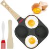 Non-Stick 4-Hole Pancake Frying Pan - Easy To Clean,Multi-Purpose Egg Skillet for Breakfast,Crepes & More - Suitable for Gas & Induction Hob