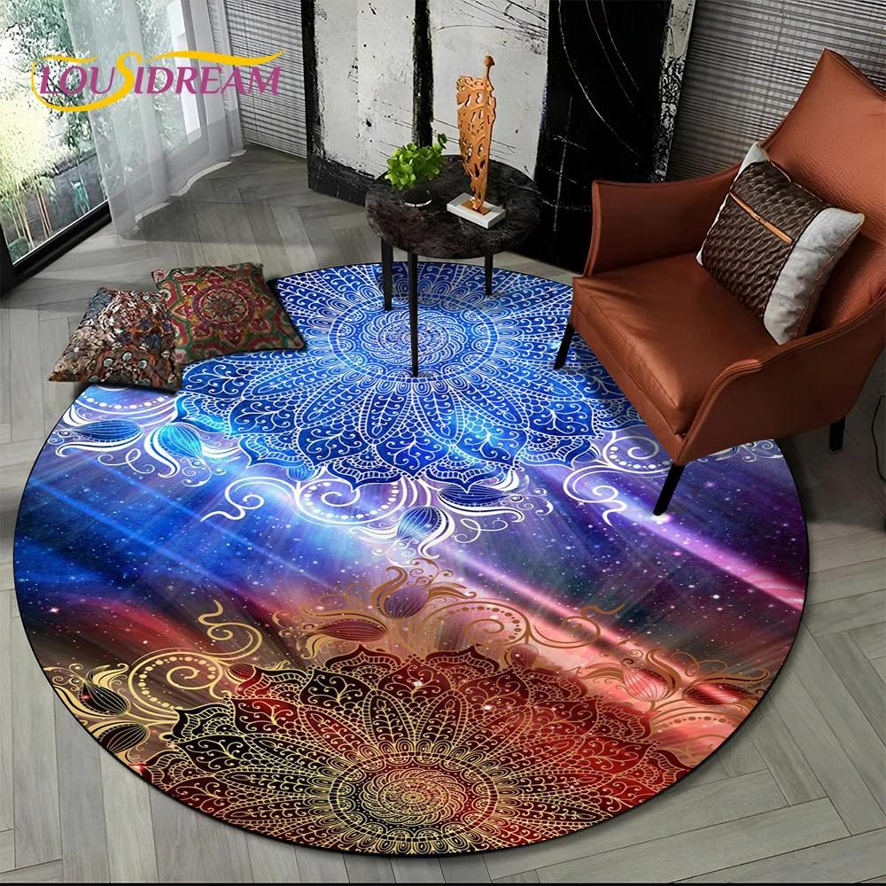 3D Mandala Meditation Nature Spirit Yoga Bohemia  Round Carpet Rug for Living Room Bedroom Child Decor,Pet Area Rug Non-slip Mat