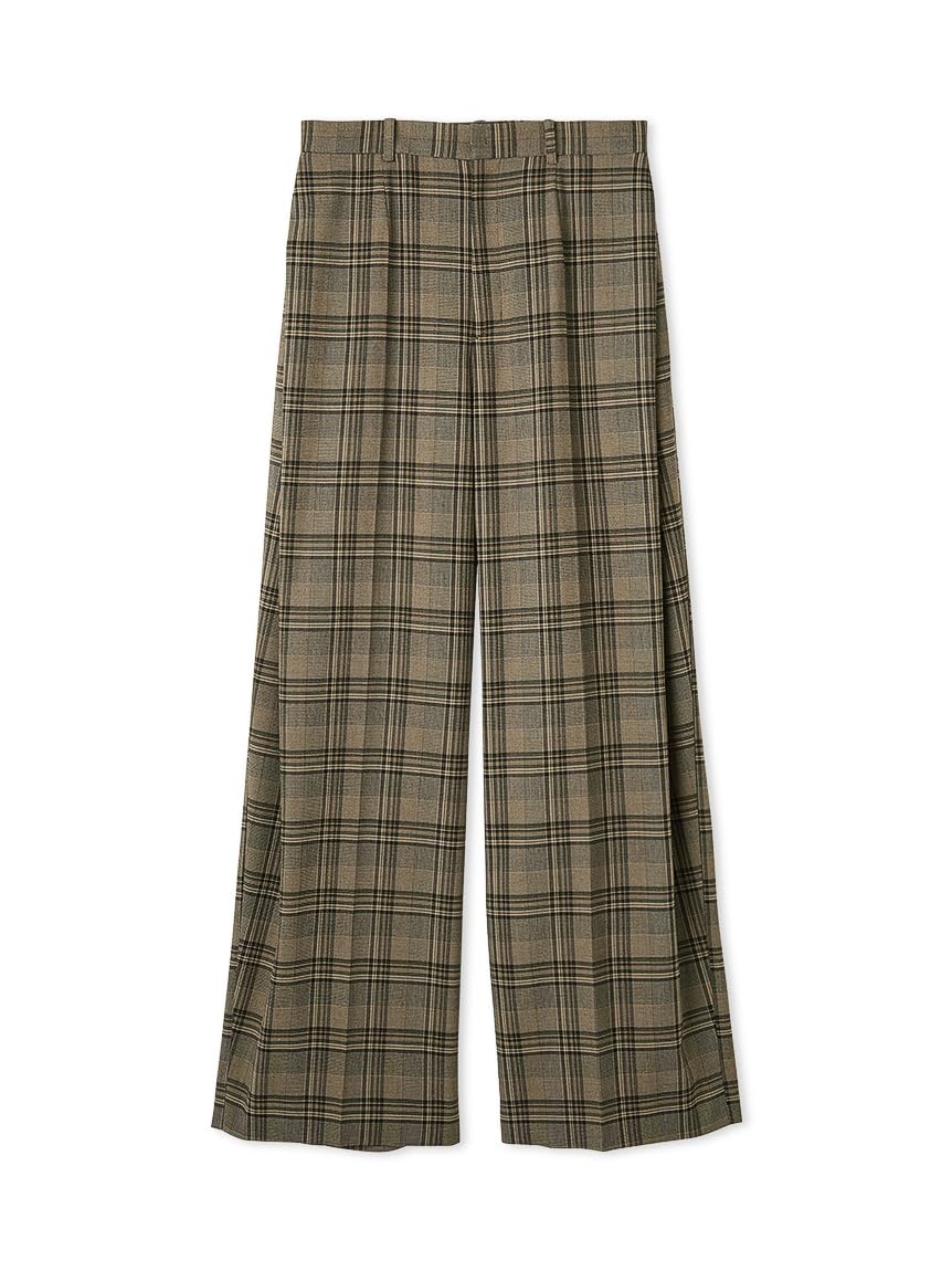 

Штани костюмні з защипами збоку 16WFP254023 КЛІТКА [Стайлінг] Жіночі