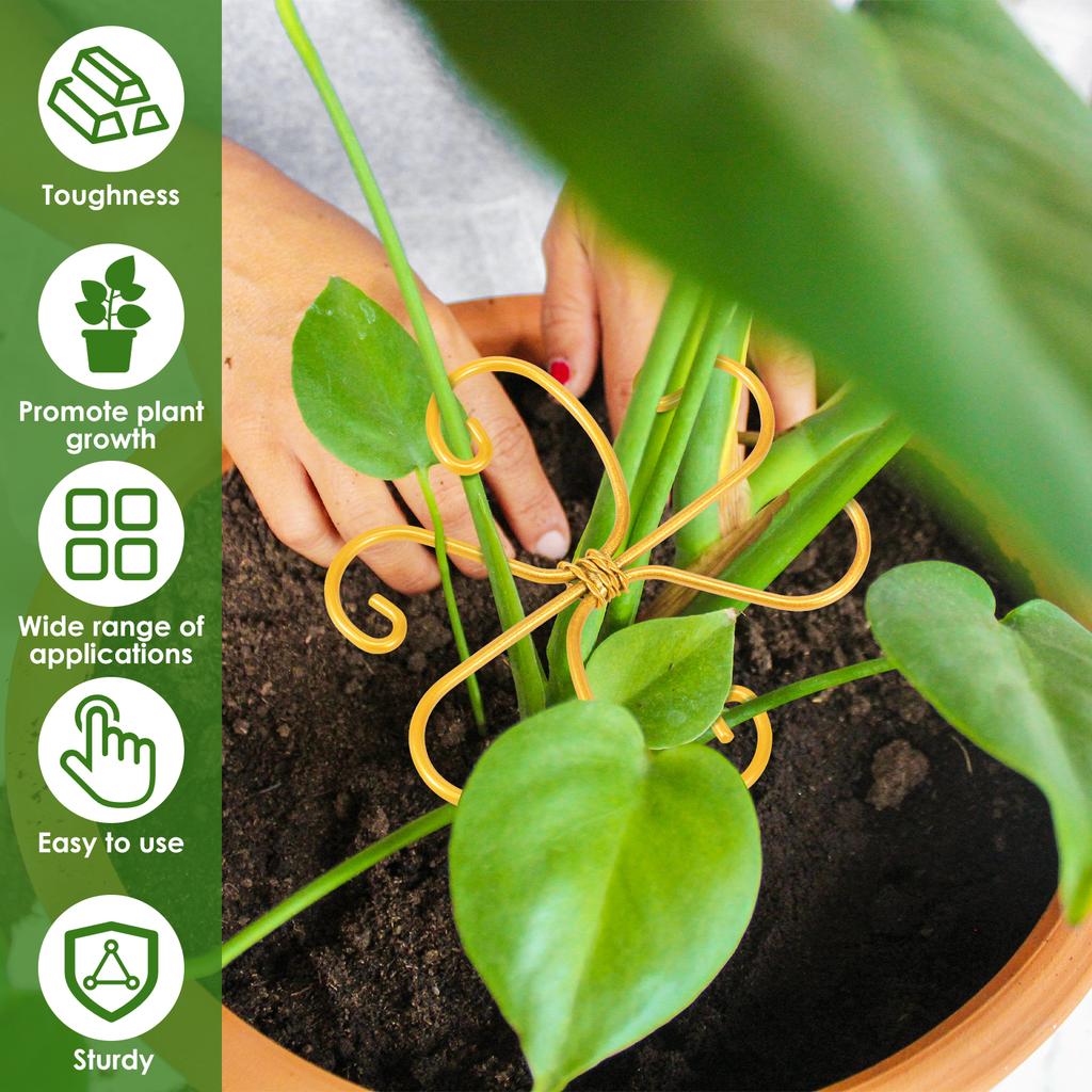 5/6Pcs Plant Stem Support Metal Stem Grapple Holder Reusable Secured Plant Clips For Climbing Plants To Grow Upright Healthier