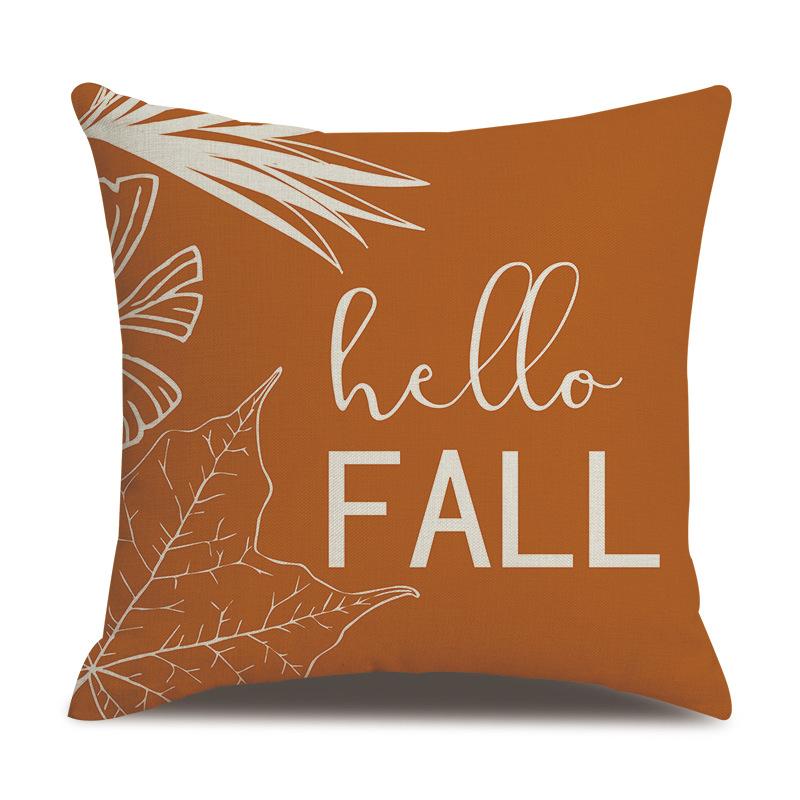 Thanksgiving Linen Pillow Case Autumn Pumpkin Print Supply Pillow Cushion Cover Premium Durable Quality Useful