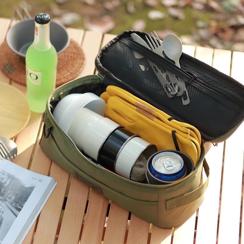 Outdoor Camping Tools Storage Bag Portable Tableware Ground Nail Stove Ground Nail Wind Rope Camping Bag Handbag