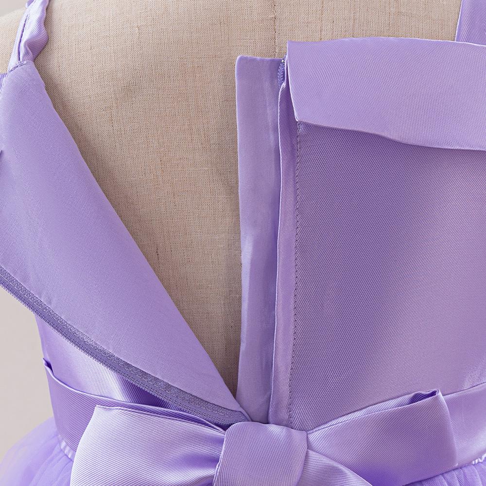 Flower Girl Princess Dress For Weddings Summer Kid Formal Bow Long Gown For School Evening Party Children New Year Cloth  ALP-0028