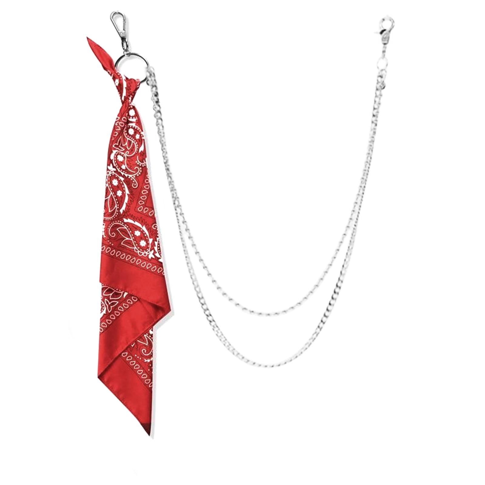 

Хіп-хоп бандана ланцюжок для штанів пейслі бандани ланцюжок для гаманця стрічка байкери хустка металевий брелок сумка штани ювелірні вироби 3