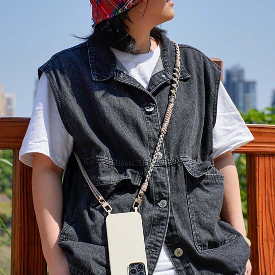 Cell Phone Lanyard Adjustable Fit Crossbody Strap High-Strength Braided Rope Anti-Lost Hands-Free Phone Neck Strap