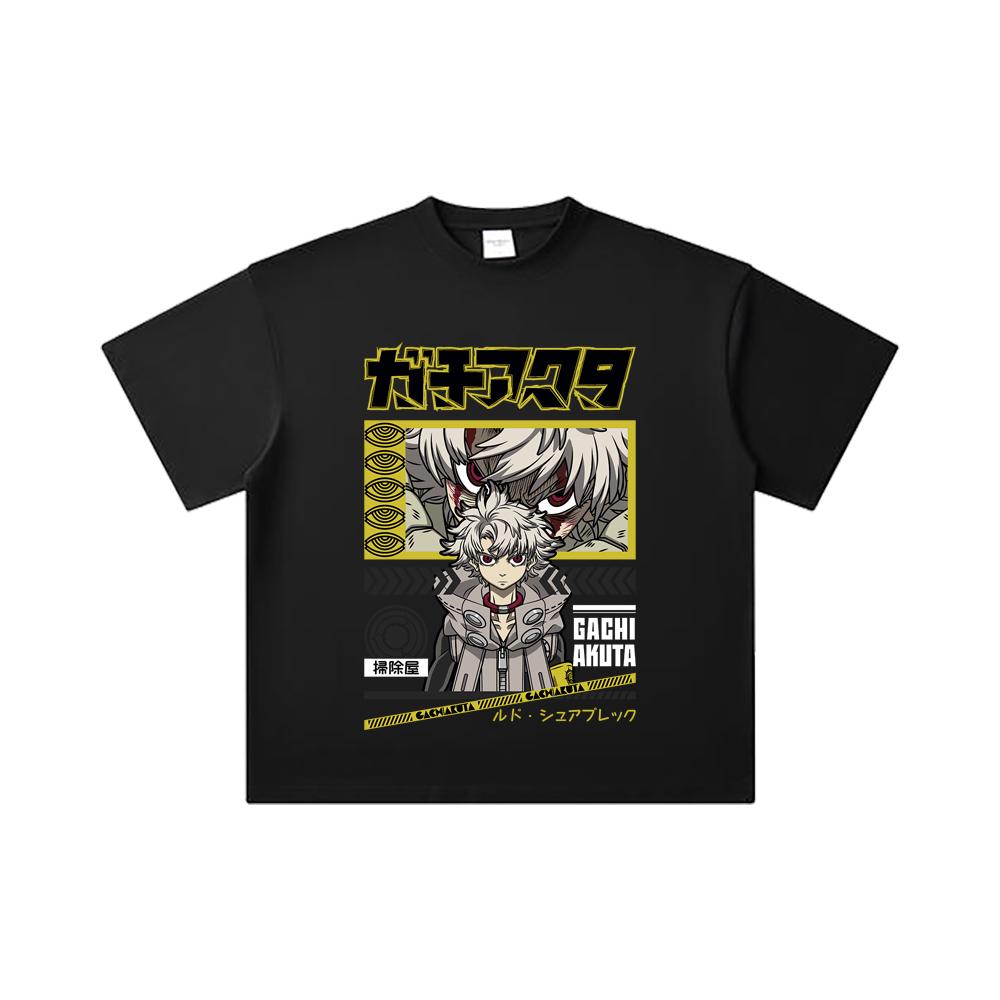 260 GSM Double Yarn 32 Count 100% Cotton Gachiakuta V10 Rudo Print Unisex Heavy Cotton T Shirt