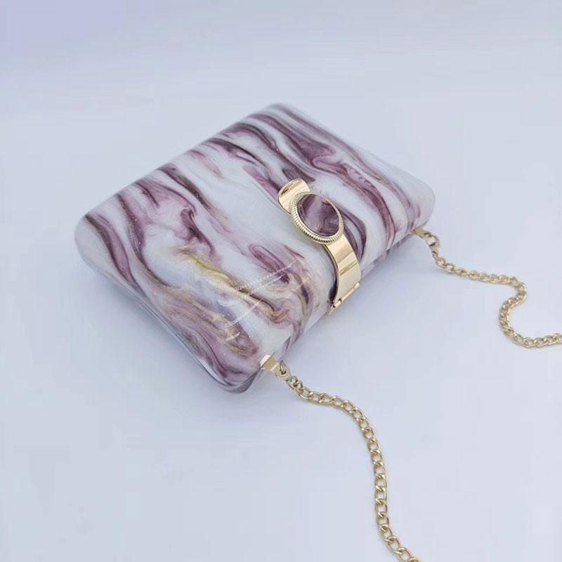 Luxury Brand Handbag Solid White Pearl Acrylic Evening Bags Chain Clutch Purse Wedding Party Women Wallet Designer Crossbody Bag