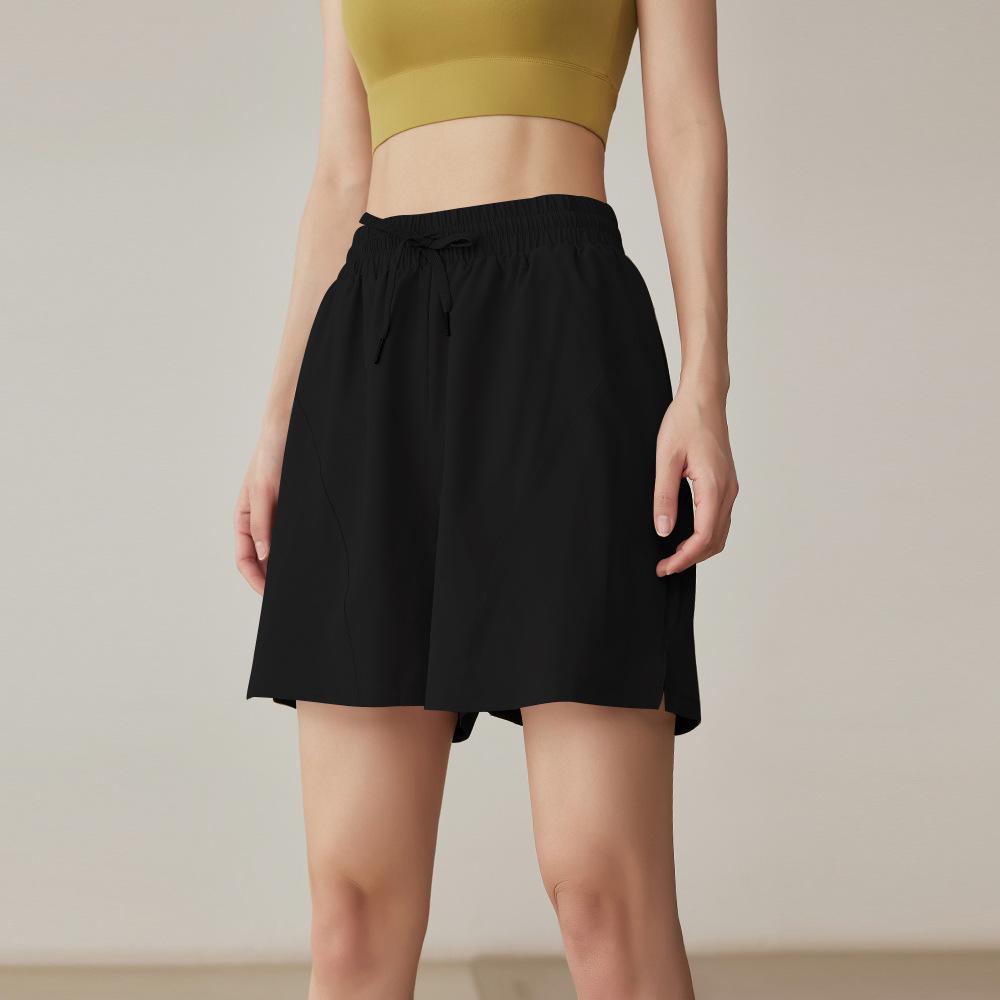 

Women s Quick-Dry High-Waisted Sports Shorts - Summer Yoga & Badminton Mid-Length L
