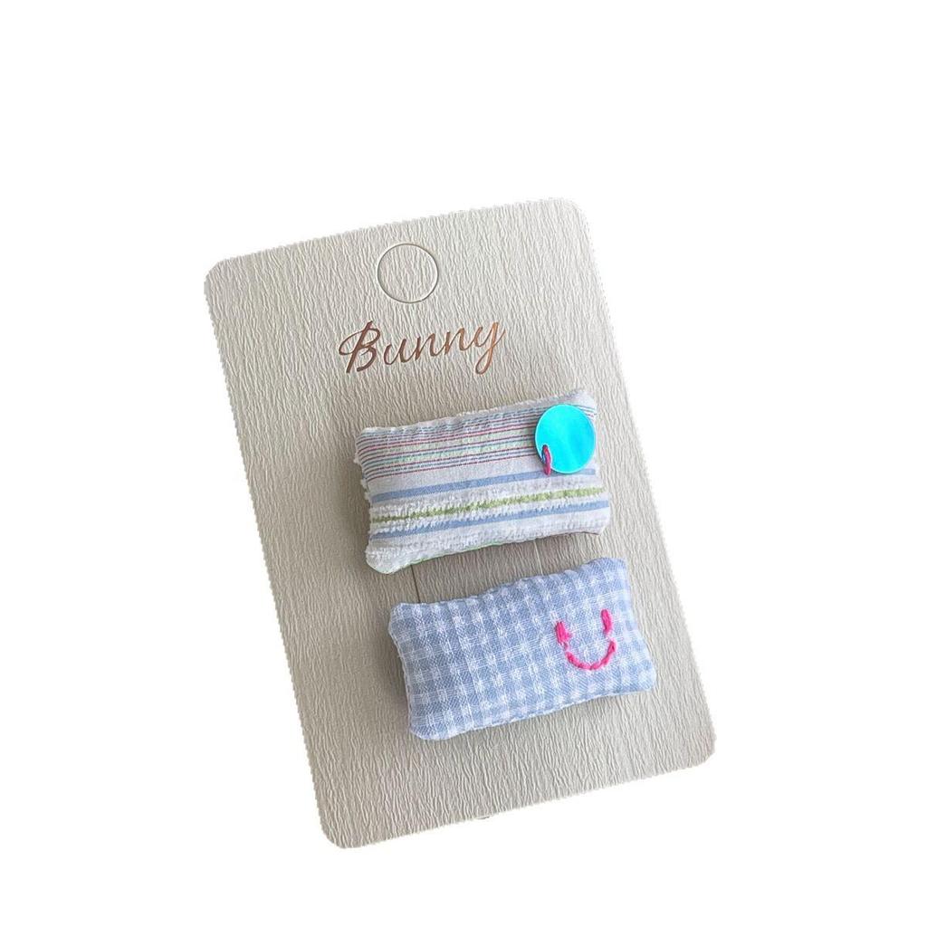 Blue Stripe Heart High-End Children's Hair Clip