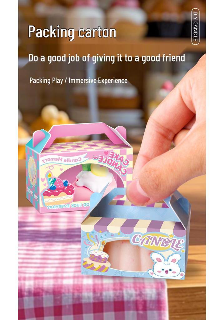 Handmade DIY Cake Dessert Candle Toy for Kids – Mini Origami Candle Gift Set