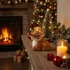 Realistic Christmas Deer Figurine With Realistic Furs Texture Miniature Animal Model For Holiday Tabletop Shelf Decors