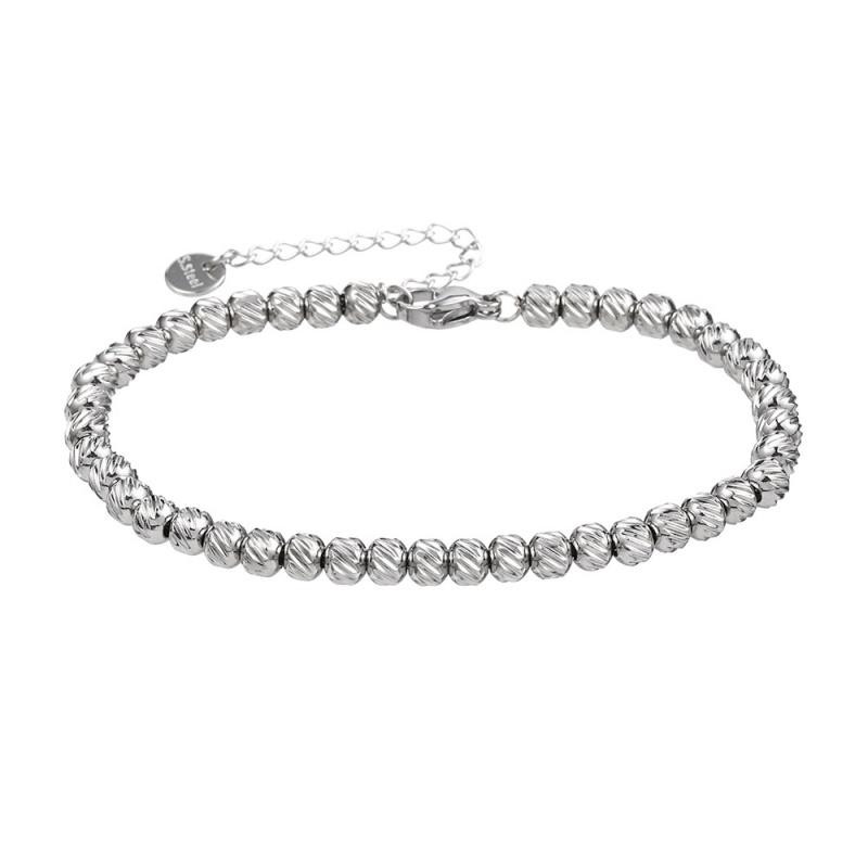 1Pcs Stainless Steel New Sculpt Texture Beads Chain Bracelets for Women Men Gold Plated Waterproof Fashion Jewelry Accessories
